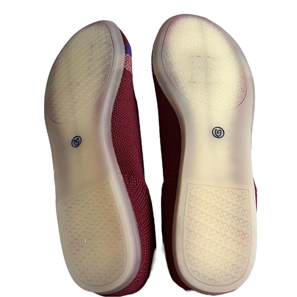 New Retired Rothy’s The Loafer Garnet Red Reflective Stripe Flats Round Toe - Picture 2 of 11